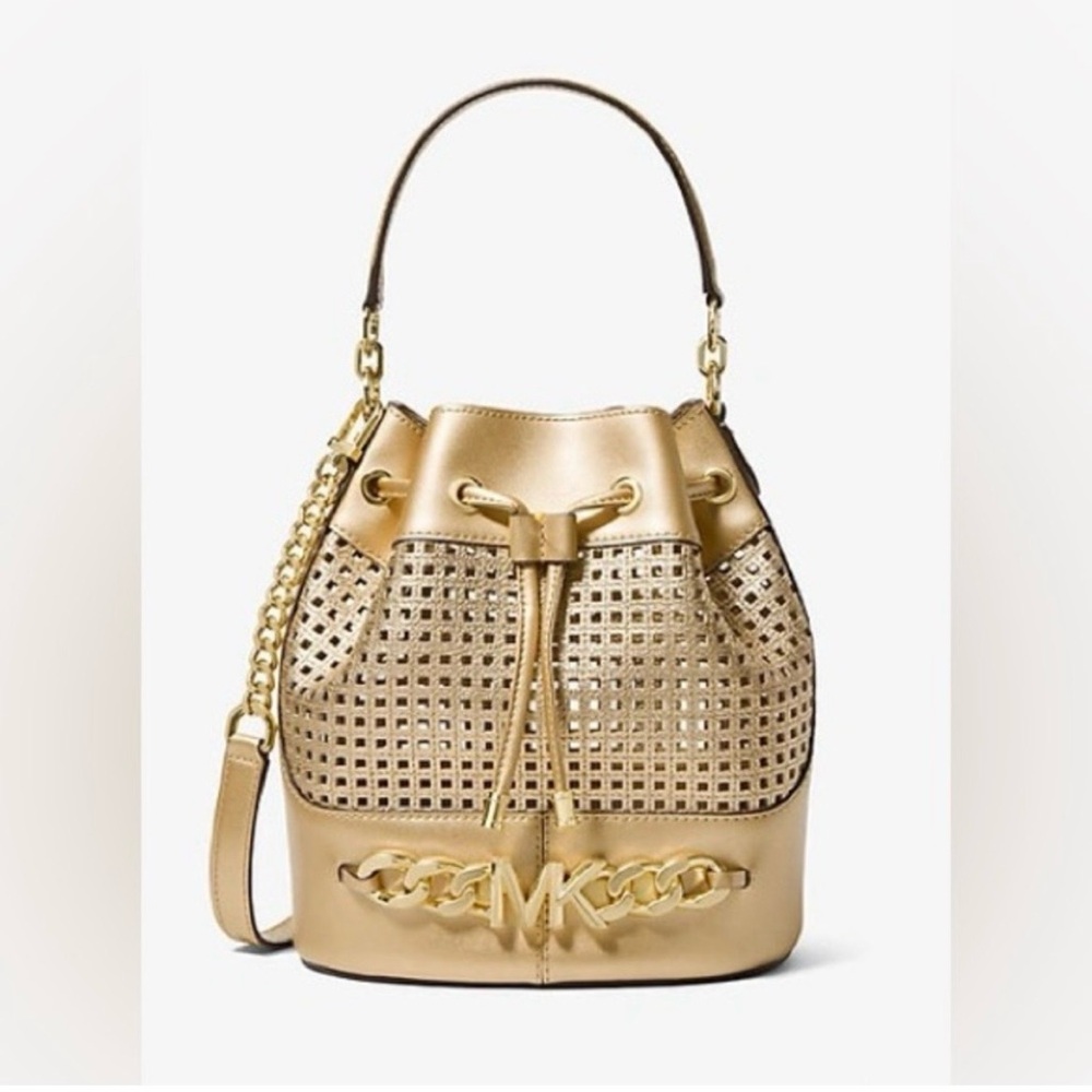 Michael Kors Gold Devon Bucket Shoulder Bag❤️NWT~Retail $498